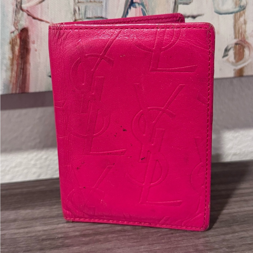 YSL Card Holder Pink